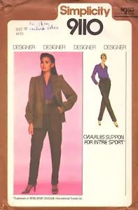 Simplicity 9110 ~ Misses' Bluse, Hose, gefütterte Jacke ~ Designer Charles Suppon - Bild 1 von 5