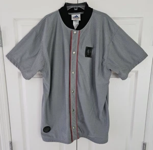 CHICAGO BULLS Adidas Mens Medium S/S Warmup Shirt Jacket Snap Front Gray Vintage - Picture 1 of 11