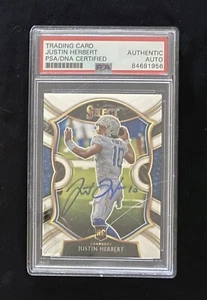 Tarjeta de novato Justin Herbert Auto PSA 2020 Panini Select - Imagen 1 de 2