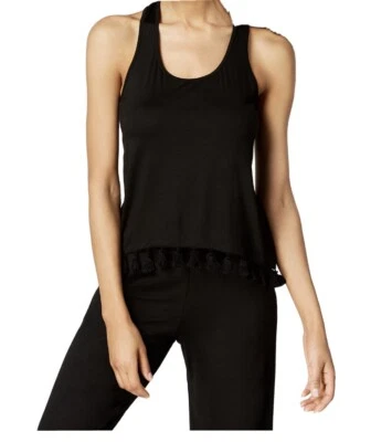 $118 Trina Turk Negro Tajo Borla Ribete Tanque Talla Mediana P1 Foto 1 de 3