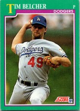1991 Score Baseball Tim Belcher Los Angeles Dodgers #187 v2