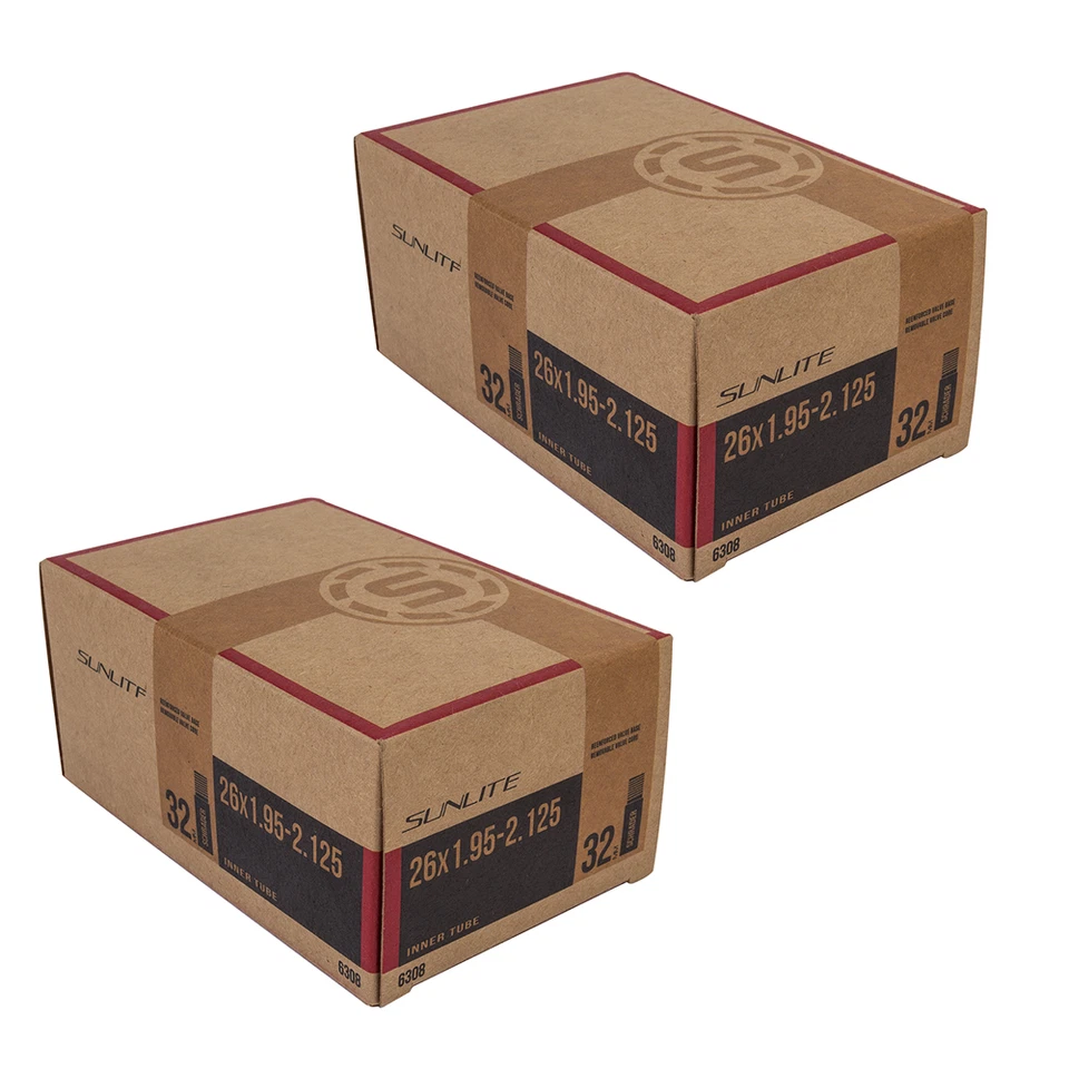 Sunlite Bicycle Inner Tube 2-PACK 26x1.95-2.125 Schrader Valve Mountain 26" Bike - Image 1 of 1