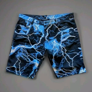 Men's 'Ride The Lightning' Canvas Shorts Size 36 - Picture 1 of 5