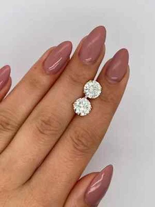 4 Carat IGI Certified E VS1 Lab Grown Diamond Studs 14K Gold Push Backs - Picture 1 of 7