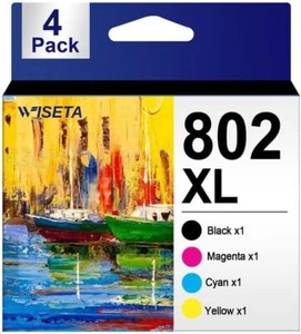 4PCS 802 802XL Ink Cartridge for Epson Workforce Pro WF-4720 WF-4730 WF4740 4734 - Picture 1 of 7