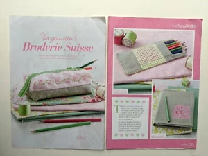 Broderie Suisse Stitches Pouch Book Cover Pencil Case Embroidery Chart Pattern - Picture 1 of 2