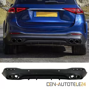 Heckdiffusor DoppelAuspuff für Mercedes GLE W167 GLANZ SCHWARZ 53 AMG Nightpaket - Picture 1 of 6