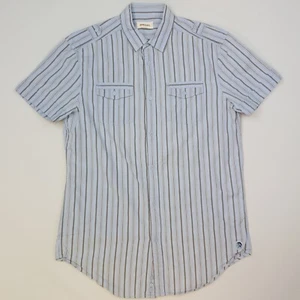 Camisa Diesel Manga Corta GRANDE (Muy Cómoda) Calce Ajustado Azul Manga Corta Rayas - Imagen 1 de 14