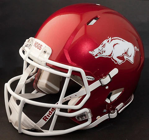 ARKANSAS RAZORBACKS Riddell SPEED Full Size Replica Football Helmet (METALLIC) Cover