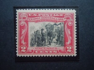 #651  2c George Rogers Clark Single MNH OG VF/XF #1 "Includes New Mount" - Picture 1 of 4