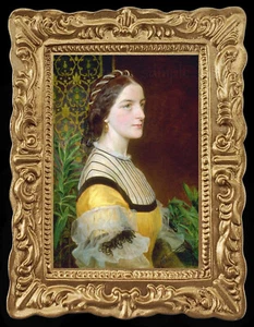 Dame Miniatur Puppenhaus Kunst Bild 8460 um 1800 - Bild 1 von 1