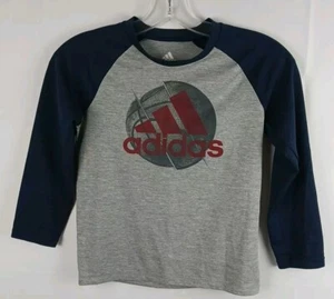 Adidas Basketball Long Sleeve Shirt Boys Sz 6 Climalite  Activewear Gray/Blue  - Picture 1 of 13