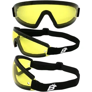 Birdz Wing Skydiving Freefall Parachuting Shatterproof Yellow Goggles & Pouch - Picture 1 of 9