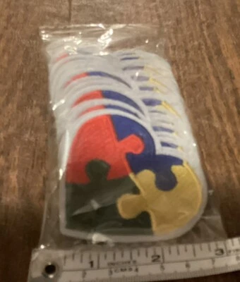Autism Puzzle Heart - Asperger's Syndrome Embroidered Iron On Patch Lot 24 Pk - Image 1 of 4