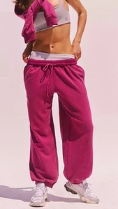 NEW Free People FP Movement Sweatpants XL X-Large Cotton Blend Pink Sweats - Picture 1 of 6