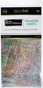 Brutus Monroe Deko Folie Transfer Blätter 6"X12" 10/Pkg-Silber Skizze BM190-27 - Bild 1 von 1
