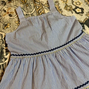 Neu mit Etikett Crewcuts J.Crew Mädchen blau weiß gestreiftes Sommerkleid Größe 14 Baumwollmischung - Bild 1 von 9