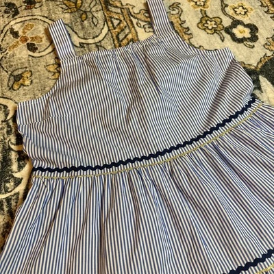 NWT Crewcuts J.Crew Girls Blue White Striped Sundress Size 14 Cotton Blend - Image 1 of 4