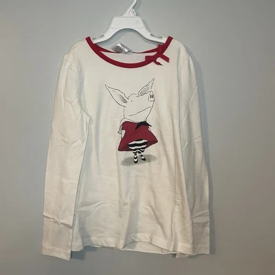 Gymboree White Red Olivia Long Sleeve Top Size 12 Bow Vintage New With Tag - Image 1 of 4