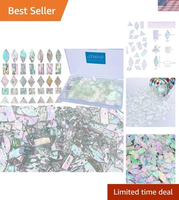 Azulejos de mosaico de vidrio iridiscente pulido - 240 piezas, perfectos para proyectos hágalo usted mismo Foto 1 de 4