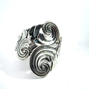Vintage Taxco Alfredo Villasana Sterlingsilber Klapparmband - Bild 1 von 7