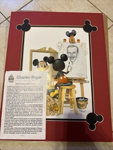 Walt Disney Mickey Mouse Selbstporträt 11 x 15 gerahmt (19 x 15) Kunstdruck, Boyer - Bild 1 von 9
