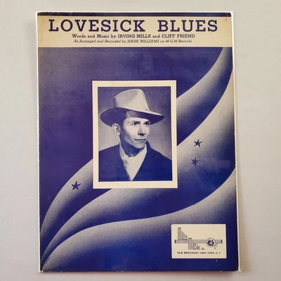 Partituras vintage Lovesick Blues Hank Williams 1949 piano guitarra molinos vocales Foto 1 de 4