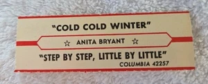 VTG Jukebox Title Strip ANITA BRYANT "Cold Cold Winter" & "Step By Step" - Picture 1 of 2