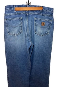 CARHARTT Jeans Mens 38X32 Fleece Lined Denim Work Pants Pre Owned - Picture 1 of 18