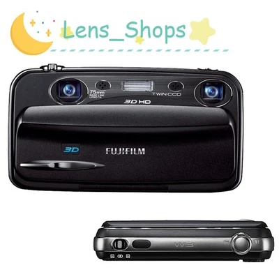 Fujifilm FinePix Real 3D W3 Digital Camera 10MP 3X Optical Zoom CCD Sensor Black - Image 1 of 4