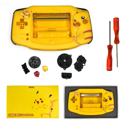 Game Boy Advance GBA Shell Kit PIKACHU UV Printed with Display Box V2 IPS READY - Image 1 of 4