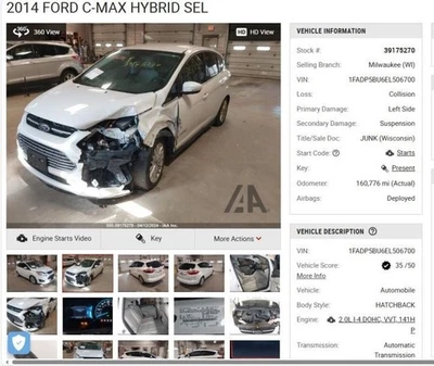 Radiator Fan Motor Fits 13-18 C-MAX 4286734 Foto 1 de 4