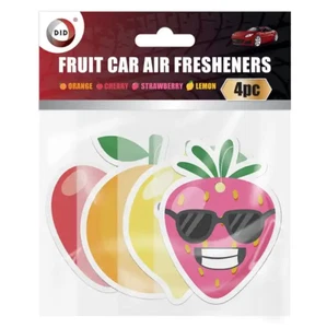 Car Hanging Air Freshener 4 Assorted Fruit Air Fresheners variety Scents Van Car - Picture 1 of 3