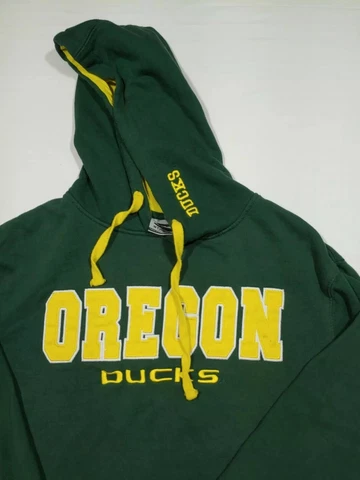 Oregon Hoodie Mens M Green Ducks Pullover Sweatshirt Embroidered Logo Fleece Cover