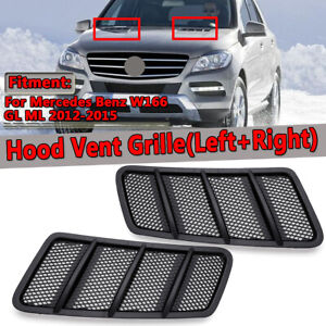 2Pcs For 2012-2015 Mercedes Benz W166 GL ML- Class Hood Air Vent Grille Cover