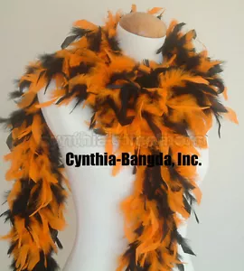 Orange/schwarz Mischung 65 Gramm Kerzenfeder Boa Party Halloween Kostüm - Bild 1 von 1