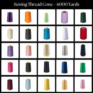 1 Pack of 6000 Yard Spools Sewing Thread All Purpose 100% Spun Polyester - Picture 1 of 1