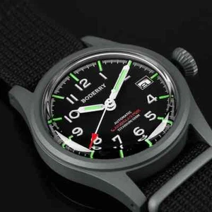 Neu Landmaster Titan Grau von Boderry Schwarz Hi-Lume Zifferblatt und Armband - Bild 1 von 24