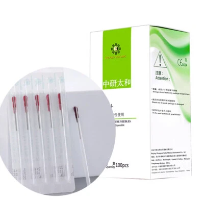 Single Use Acupuncture Spring Handle Needles with guide tube 100/Box 0.16~0.40mm - Image 1 of 4