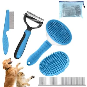 Dog Grooming Kit,Shedding Dematting Pet Grooming Cat Hair Undercoat Rake Comb - Picture 1 of 9