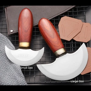 Professional half rounded leather craft knife wood handle cutting skiving Tool - Picture 1 of 14