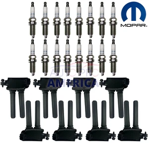 HEMI Ignition Coils & Spark Plugs SET Mopar Dodge Jeep Chrysler 5.7L 6.4L OEM - Picture 1 of 11
