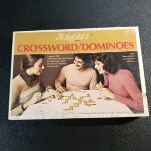 Vintage Scrabble Crossword Dominoes Word Game Family 1975 Selchow Righter NEW - Picture 1 of 5