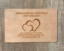 Grußkarte aus Holz Geschenk Karte Hochzeit Herzlichen Glückwunsch zur Hochzeit