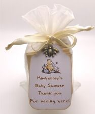 12 WINNIE THE POOH BABY SHOWER PERSONALIZED PARTY FAVORS TAG WITH BEE CHARM