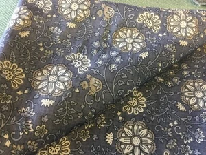 2.5 meters printed cotton fabric remnant slate blue woven art company - Picture 1 of 3