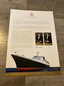 Cunard Lines Queen Elizabeth 2 Reservierungsmenü an Bord - Bild 1 von 3