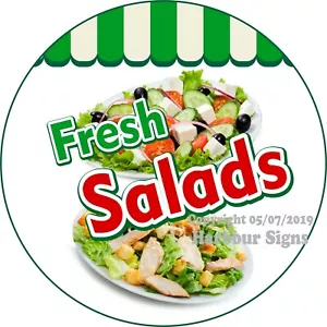 Calcomanía circular de vinilo camión de comida para camión de comida fresca (elige tu talla) ensaladas frescas - Imagen 1 de 3
