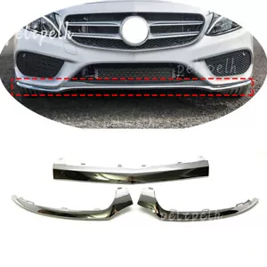 3x molduras de labios de parachoques delantero cromadas para Mercedes-Benz Clase C W205 2015-18 - Imagen 1 de 10