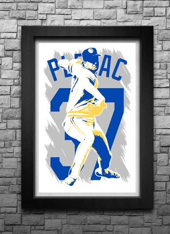 DAN PLESAC art print/poster MILWAUKEE BREWERS FREE S&H! JERSEY Cover